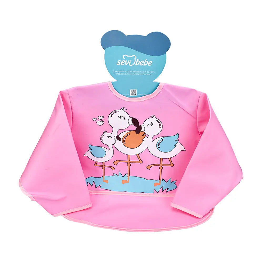 Sevi Bebe Long Sleeved Bib - Flamingo Sevi Bebe