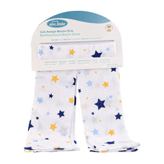 Sevi Bebe Printed Muslin Multi-Purpose Cover (2 Pcs) - Blue Star Sevi Bebe