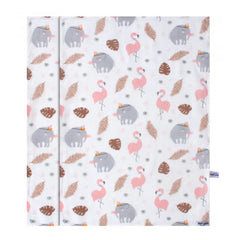 Sevi Bebe Printed Muslin Multi-Purpose Cover (2 Pcs) - Flamingo Pattern Sevi Bebe