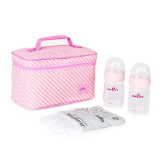 Spectra Cooler Kit مع زجاجتين وعلبة ثلج - أبيض ووردي