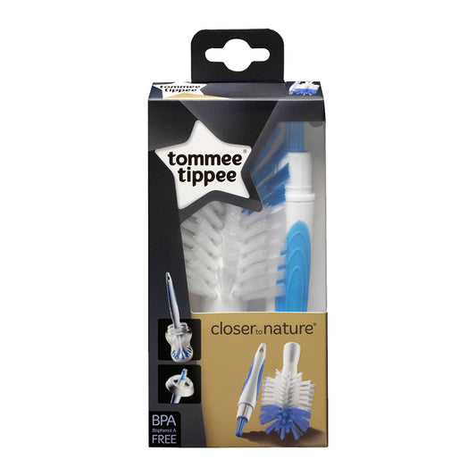 فرشاة للحلمة وزجاجة من Tommee Tippee - أزرق