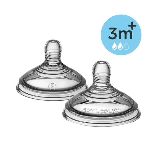 Tommee Tippee Closer to Nature Medium Flow Nipples, (Age:3 months ) , Pack of 2 Tommee Tippee