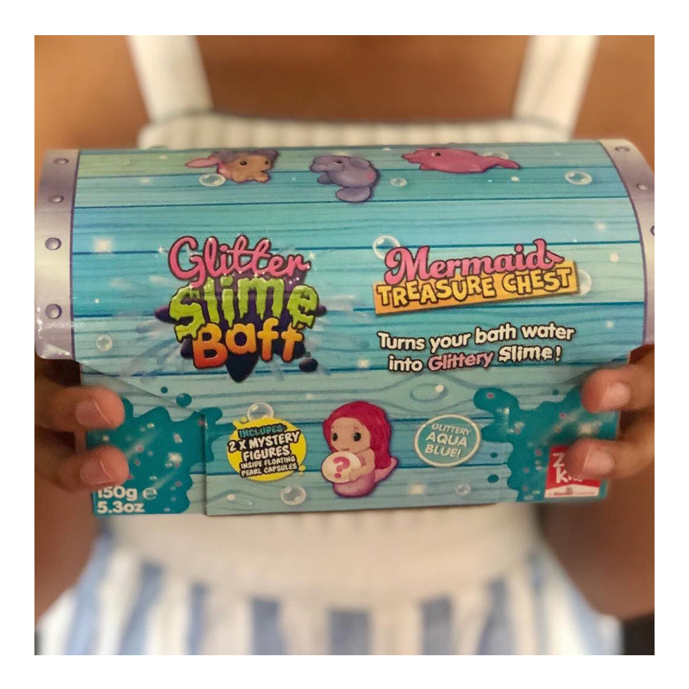 Zimpli Kids Glitter Slime Baff - Mermaid Treasure Chest - Aqua Blue Zimpli Kids