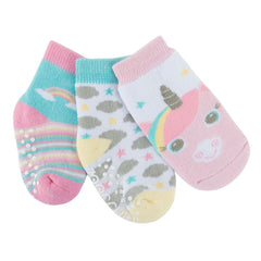Zoocchini Baby Terry 3 pc Sock set -  Allie the Alicorn