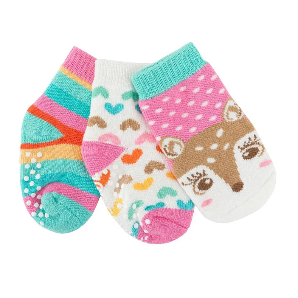 Zoocchini Baby Terry Sock Set - Pack of 3 - Fiona the Fawn ( 0 to 24 months) Zoocchini
