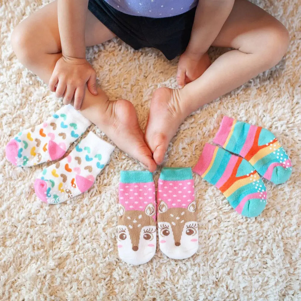 Zoocchini Baby Terry Sock Set - Pack of 3 - Fiona the Fawn ( 0 to 24 months) Zoocchini