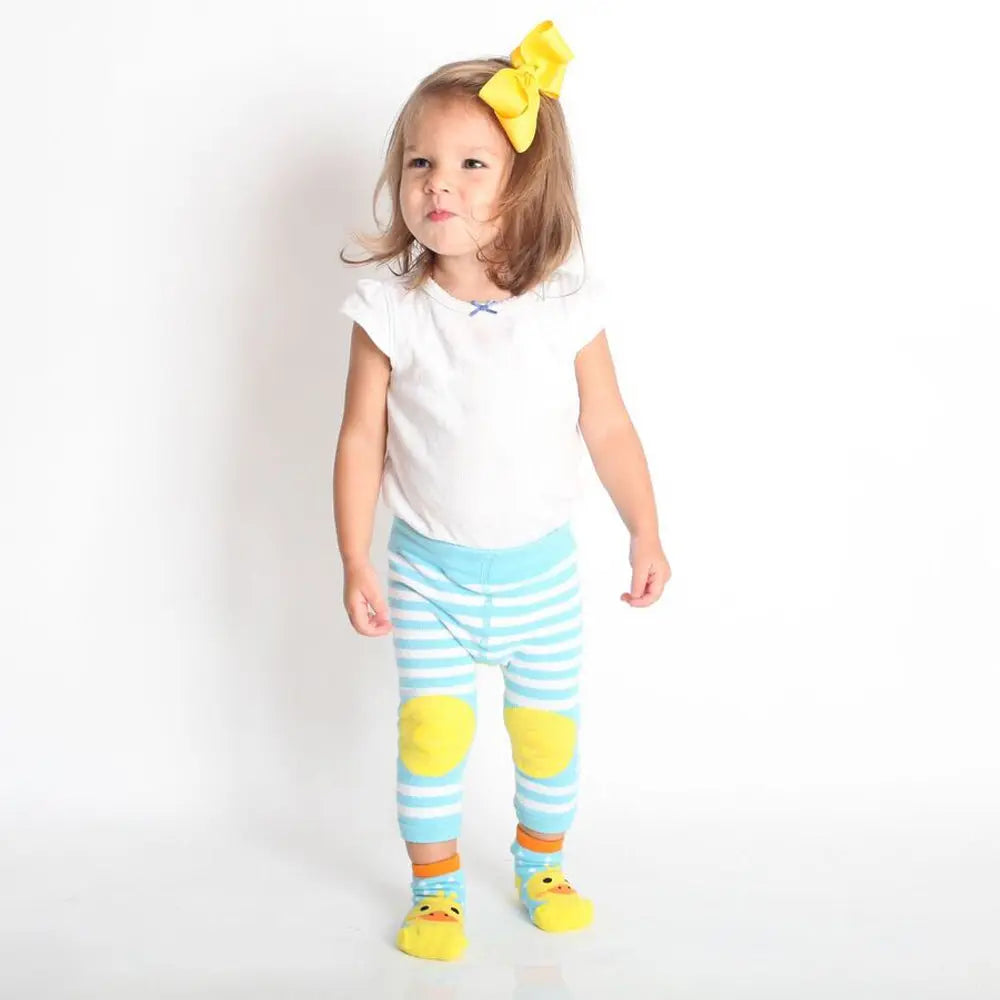 Zoocchini Comfort Crawler Babies Legging and Sock set - Puddles the Duck (12-18m) Zoocchini