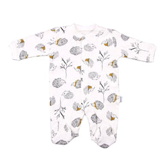 ألبيميني جوارب مفتوحة من الأمام منقوشة بشكل القنفذ باللون الأبيض