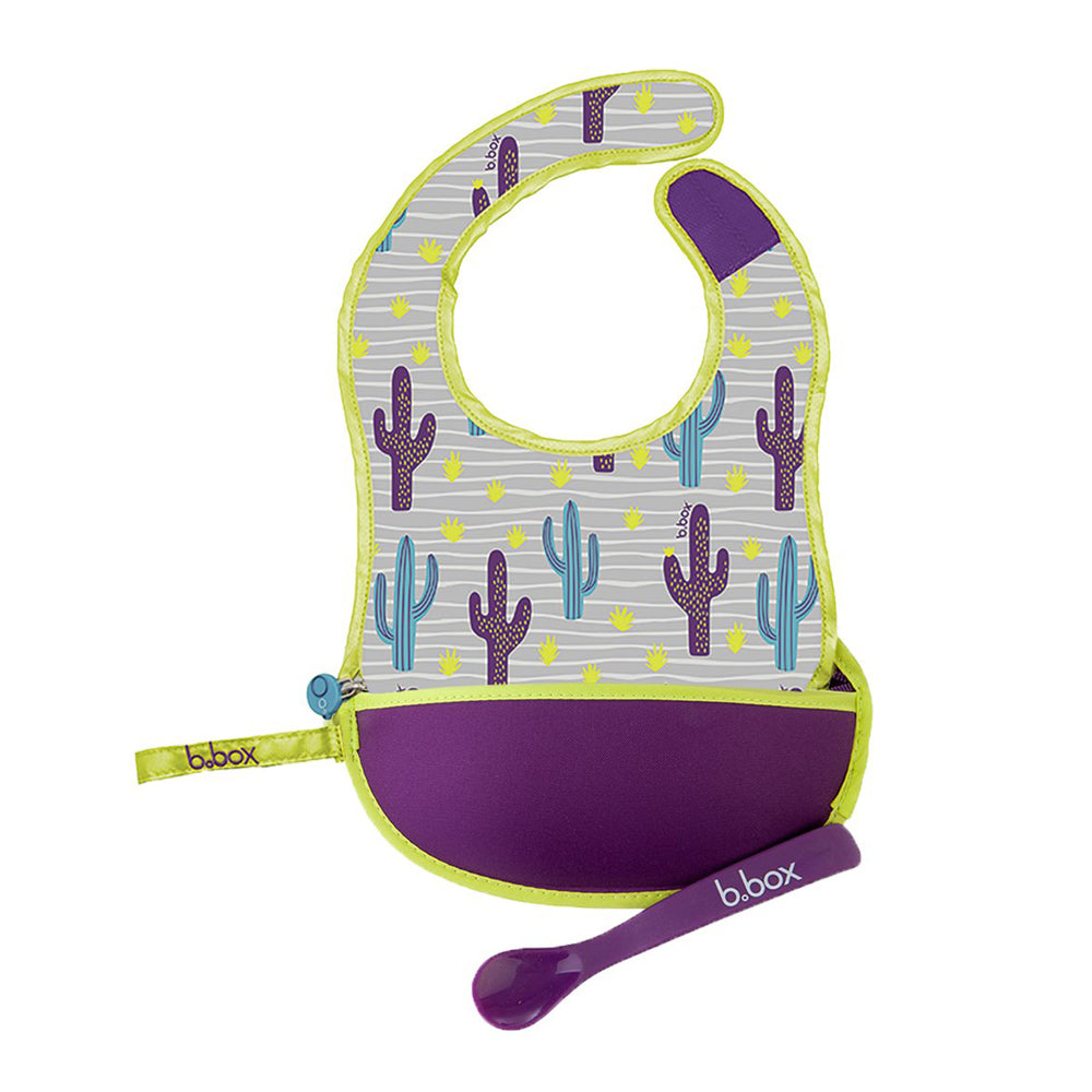 B.Box Travel Bib + Spoon - Cactus Capers B.Box