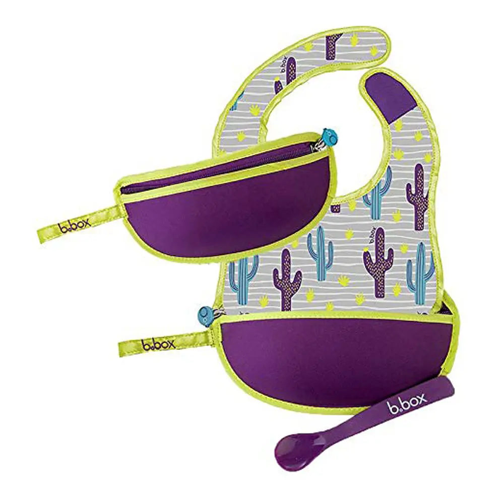 B.Box Travel Bib + Spoon - Cactus Capers B.Box