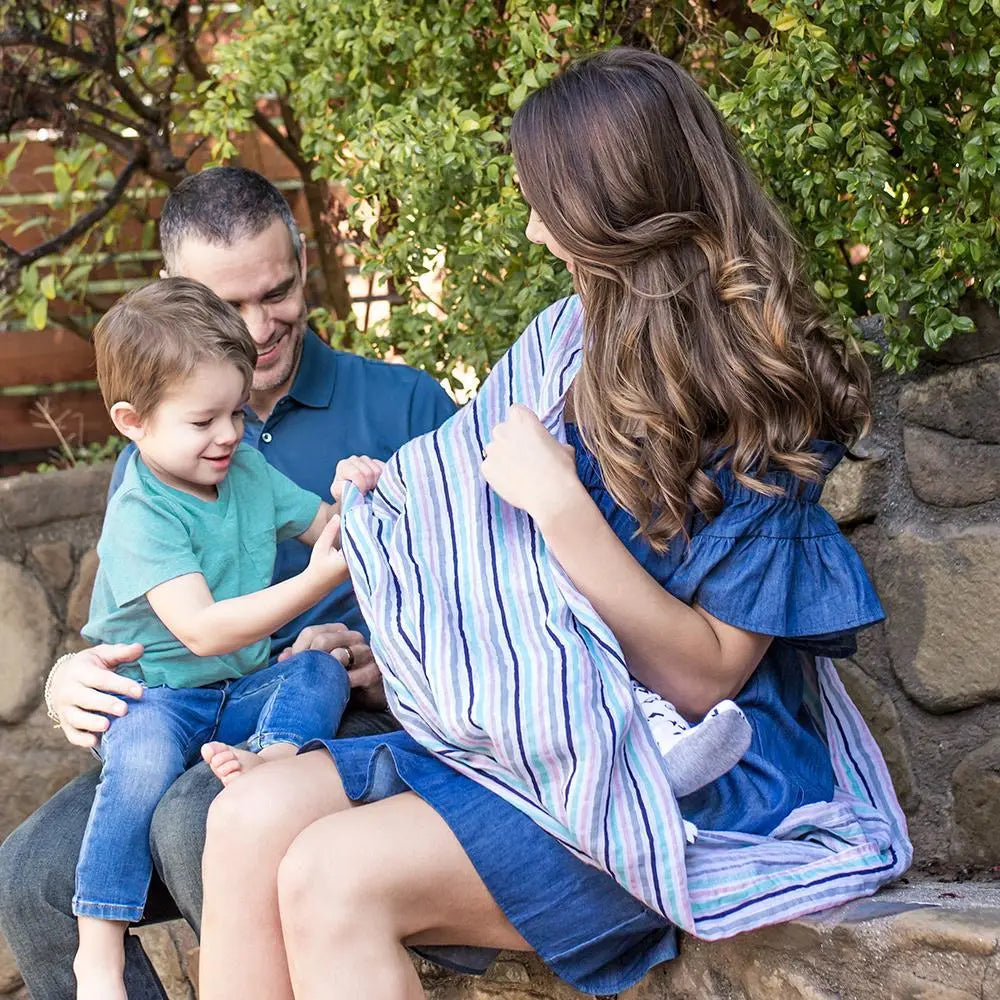 Bebe Au Lait Classic Muslin Nursing Scarves (Candy Stripes) Bebe au Lait