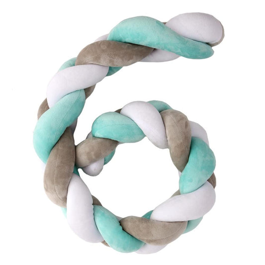 مصد سرير أطفال مضفر من بلاستيمير - أزرق