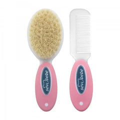 Sevi Bebe Natural Brush Comb Set - Pink Sevi Bebe
