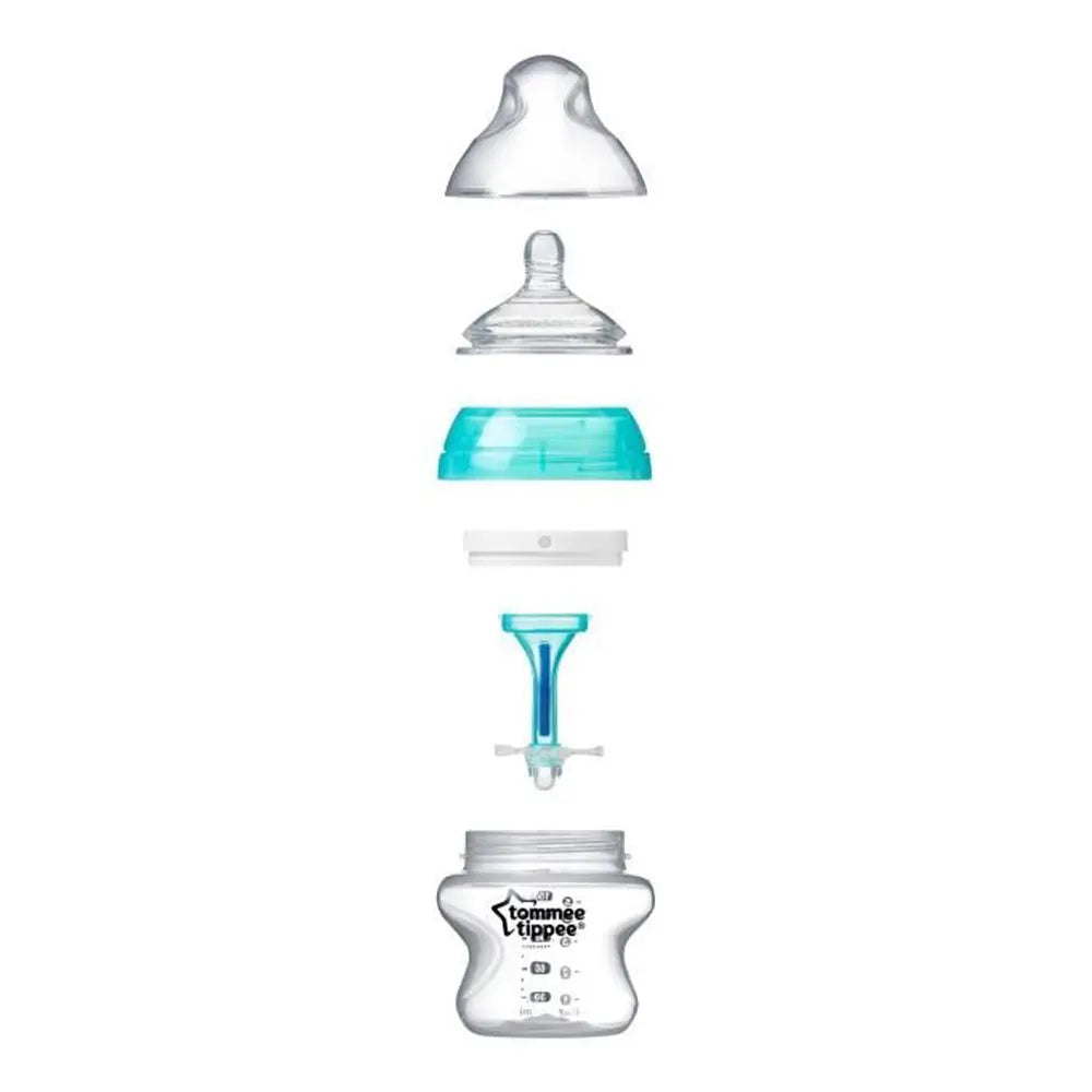 Tommee Tippee Advanced Anti-Colic BoTommee Tippeele Starter Set Kit Feeding Bottle - Blue 2 bottles (150ml), 2 bottles (260ml) Tommee Tippee