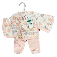 Cocopoco Hospital Exit for Newborns - Clothing Set of 5 - Pink
