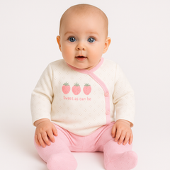 Aziz Bebe Baby Double Set strawberry print - Pink