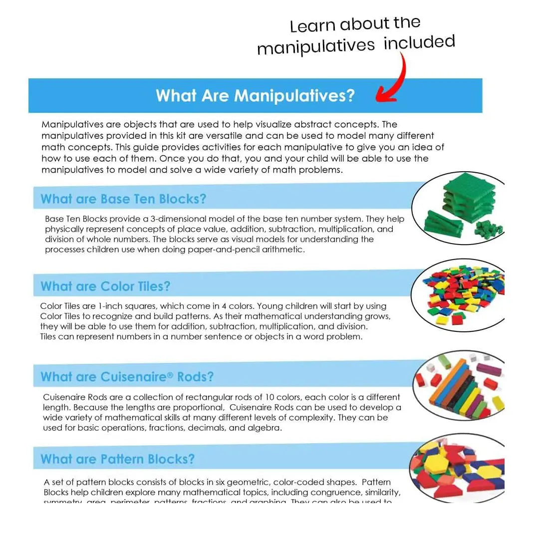 Learning Resources - Take Home Manipulative Kit  5 years + Learning Resources