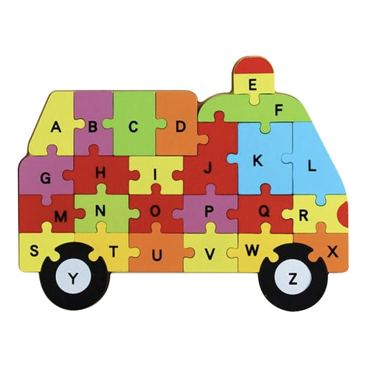 Wooden Letter Police Car Puzzle Game