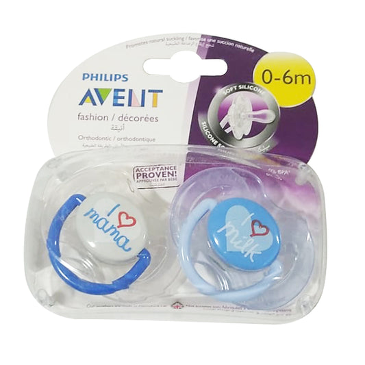 Philips Avent Soother I Love Mama,  (0-6 Months) , Pack of 2