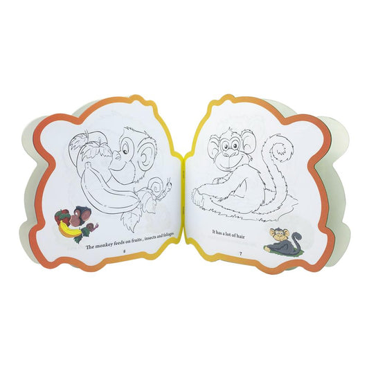 Coloring Book; Read, Color & Learn, The Active Monkey, Bilingual