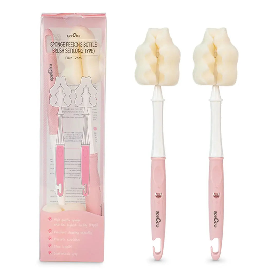 Spectra Sponge Feeding Bottle Brush Set (Long Type) - Pack of 2 Spectra
