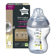 Tommee Tippee Closer to Nature Easi-Vent Decorative Grey Bottle Feeding, ( 260ml ) - Pack of 1 - Owl