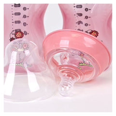 Tommee Tippee Closer To Nature Easi-Vent Feeding Bottle, 340Ml, 3 months+ - Pack of 2 -  Pink
