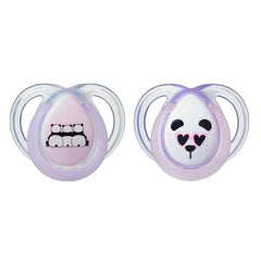 Tommee Tippee Anytime Soothers, 0-6 Months, Pack of 2 - Pink & Purple