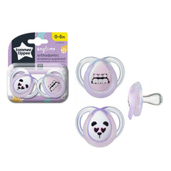 Tommee Tippee Anytime Soothers, 0-6 Months, Pack of 2 - Pink & Purple