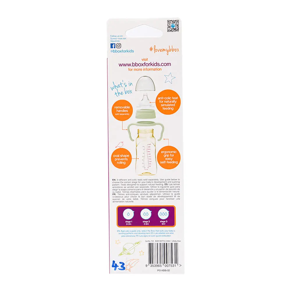 B.Box PPSU Baby Bottle Lullaby Blue - 240ml B.Box