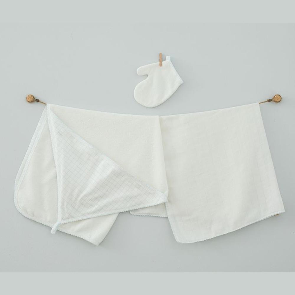 Andywawa 3 Pieces Set Towel Muslin Set Chic - Blue - Mama's First