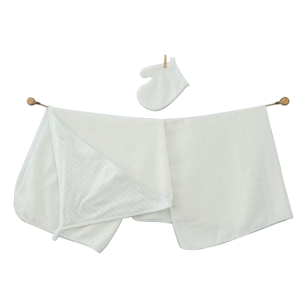 Andywawa 3 Pieces Set Towel Muslin Set Chic - Blue - Mama's First