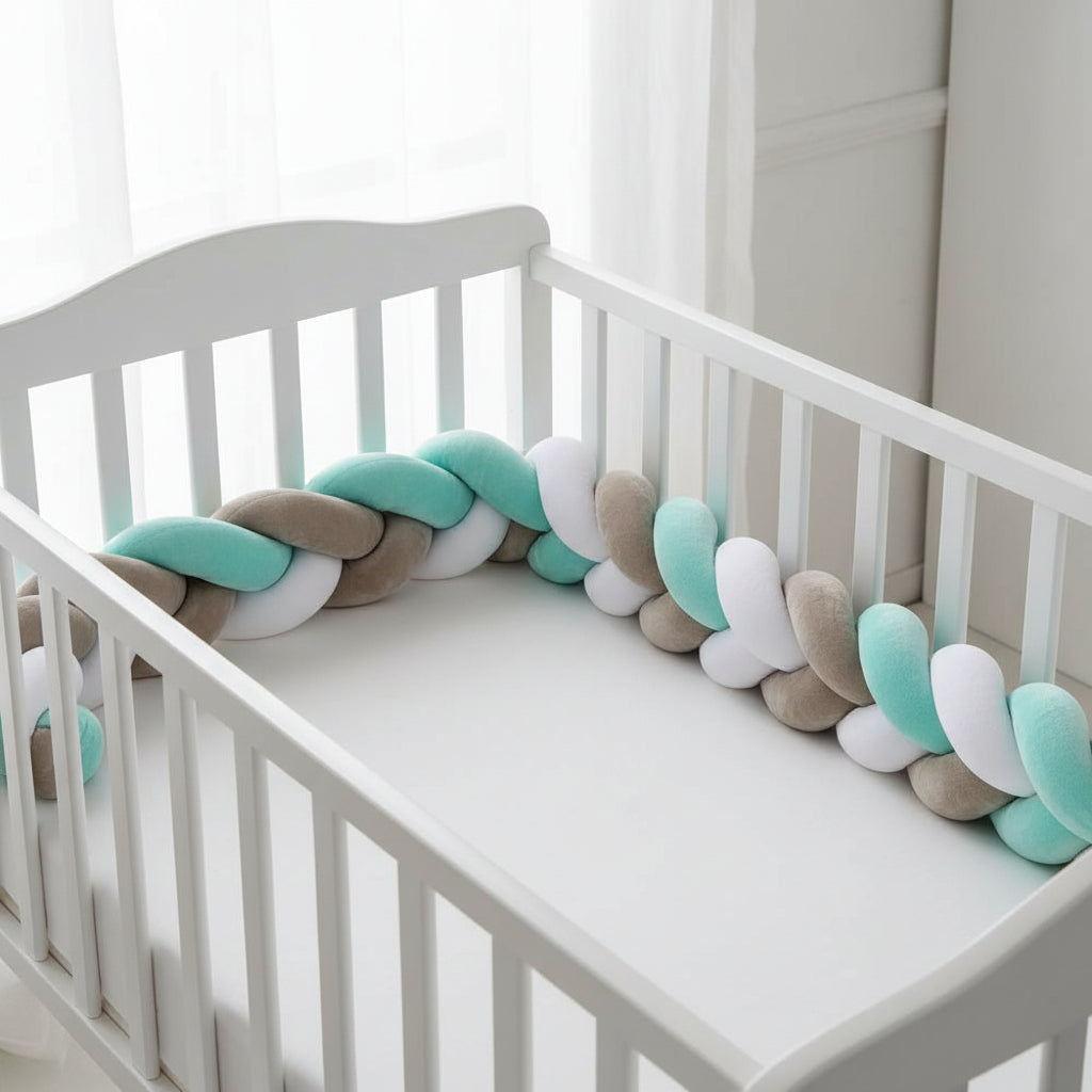 Plastimyr Braided Baby Crib Bumper - Blue