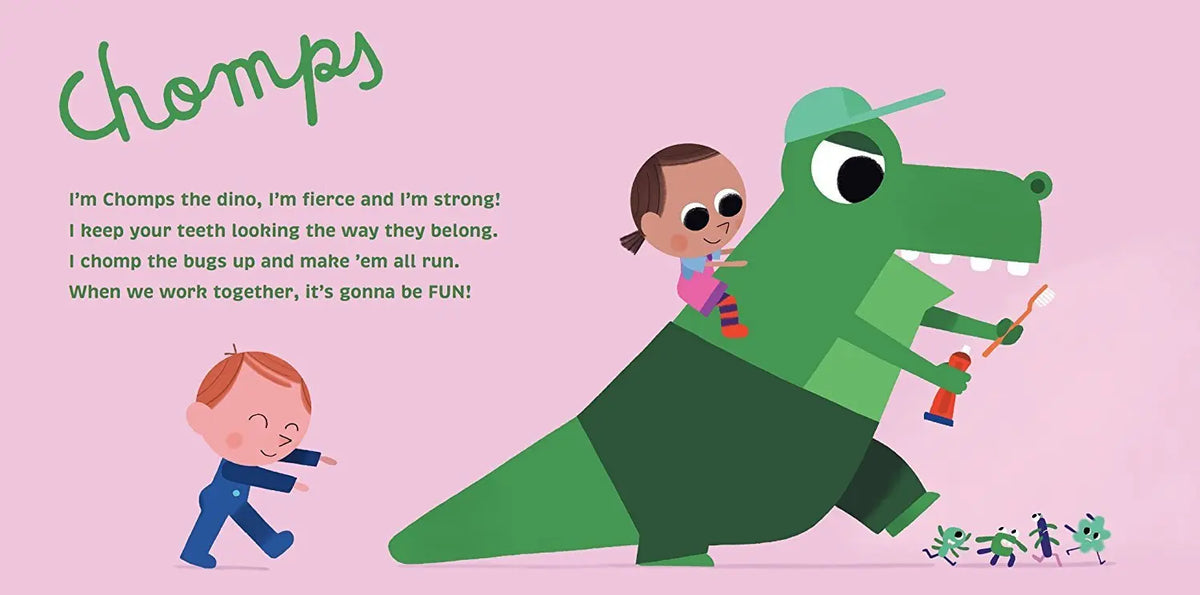 The Brushies Chomps the Dino and the Brushies Storybook, toothbrush The Brushies
