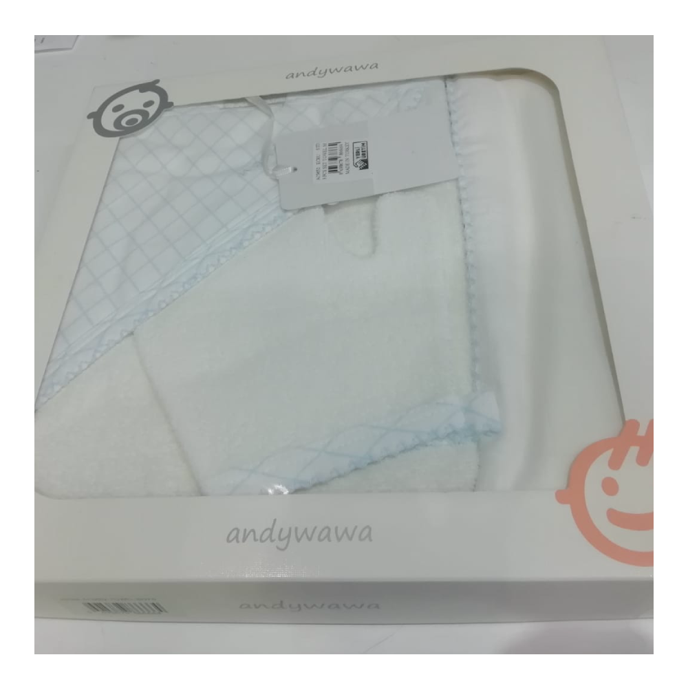 Andywawa 3 Pieces Set Towel Muslin Set Chic - Blue - Mama's First
