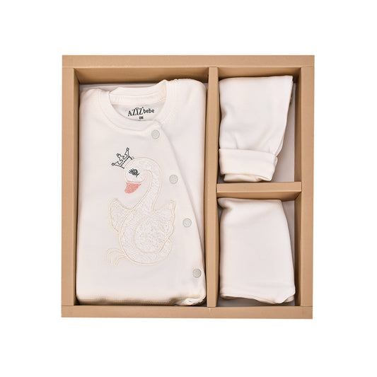 Aziz Bebe Hospital Exit Set - 5 Pieces - White