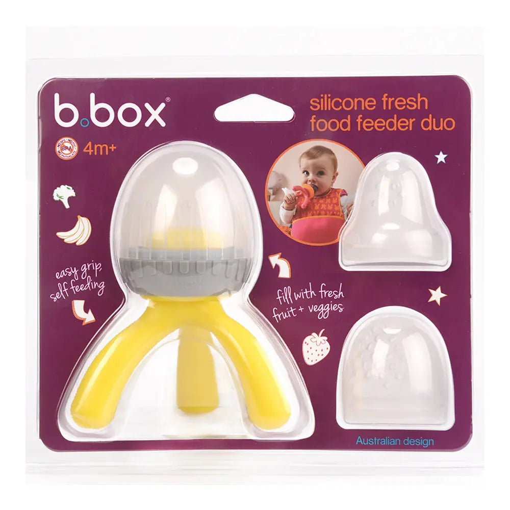 B.Box Silicone Fresh Food Feeder DUO - Lemon Sherbet B.Box