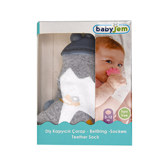 Baby Jem Teething Socks - Grey