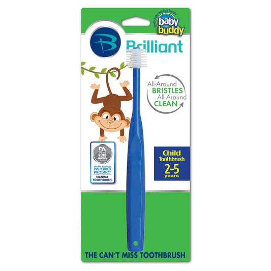 Baby Buddy Brilliant Child Toothbrush - Sky Blue -  (2 to 5 Years ) Baby Buddy