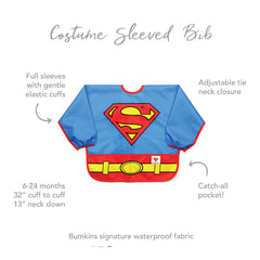 Bumkins Costume Sleeved Bib - Superman