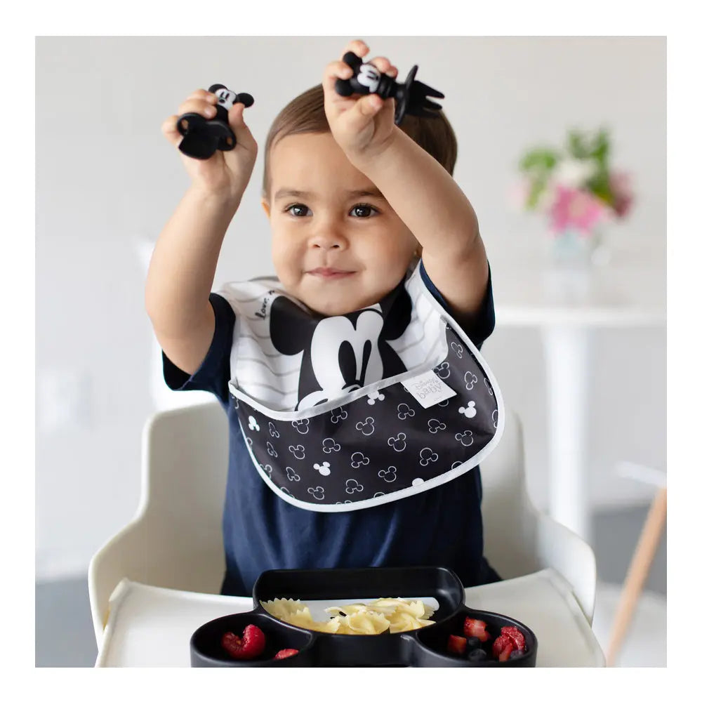 Bumkins Silicone Chewtensils Baby Fork and Spoon Set - Mickey Mouse Bumkins