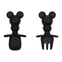 Bumkins Silicone Chewtensils Baby Fork and Spoon Set - Mickey Mouse