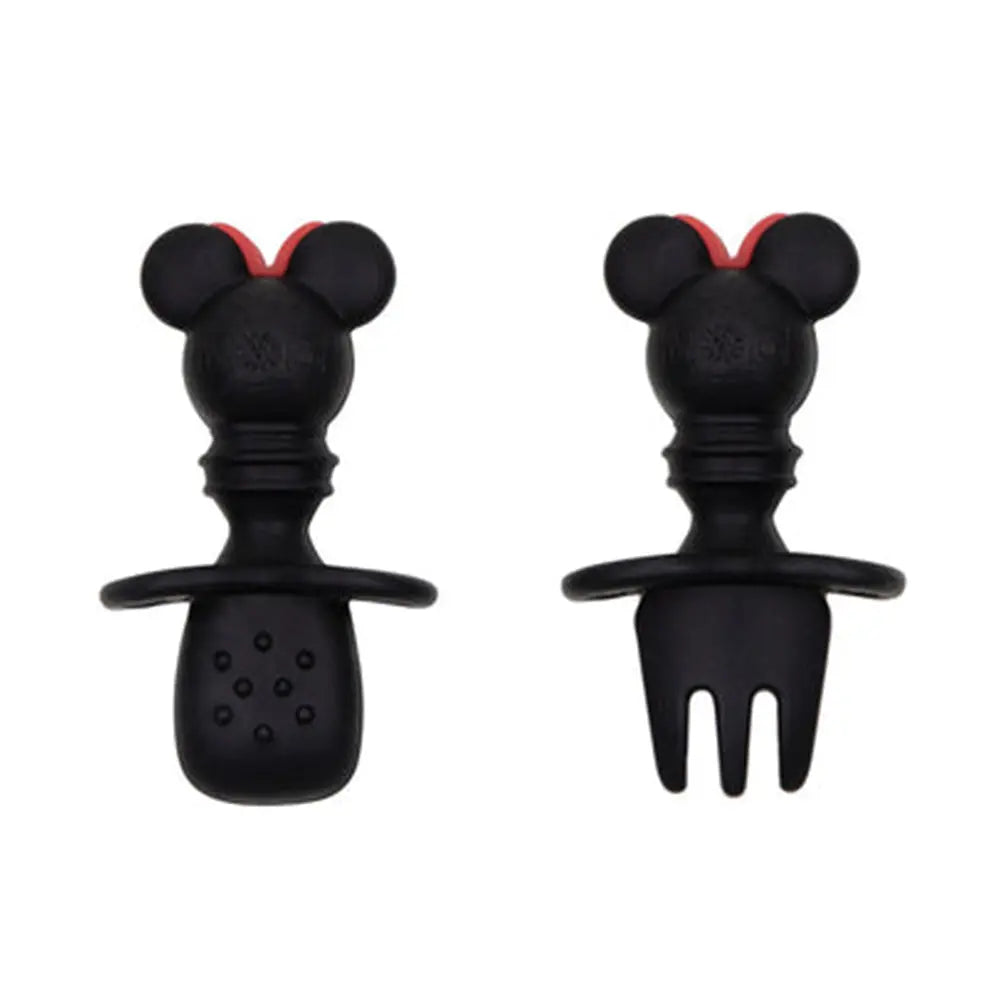 Bumkins Silicone Chewtensils Baby Fork and Spoon Set - Minnie Mouse Bumkins