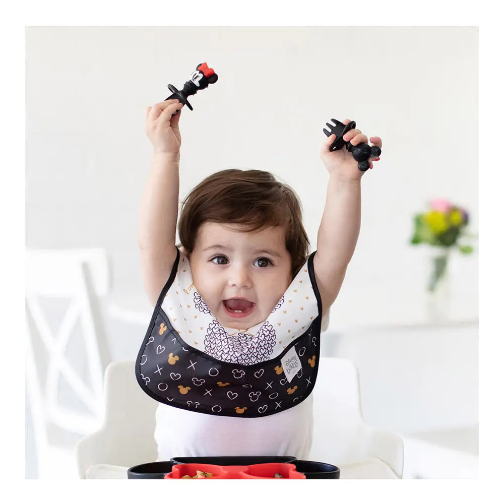 Bumkins Silicone Chewtensils Baby Fork and Spoon Set - Minnie Mouse Bumkins