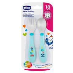 Chicco Metal Cutlery Blue - 18 months +