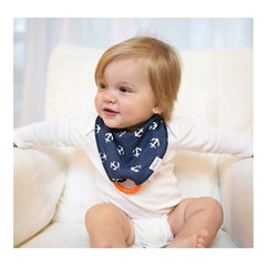 Dr Browns Bandana Bib with Teether Anchors & Whales - Blue - Pack of 2