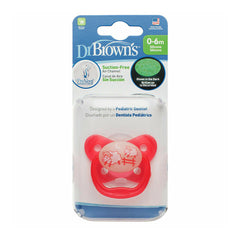 Dr Browns PreVent Glow in the Dark Butterfly Shield Pacifier - Stage 1 - Pink (0-6 Months)