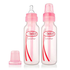 Dr Browns PP Narrow Neck "Options" Baby Bottle - Pink - Pack of 2 : (250 Ml)