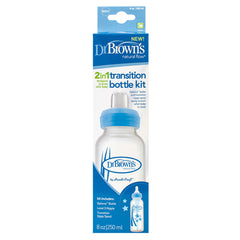 Dr  Browns PP Narrow-Neck "Options" Transition Bottle with Sippy Spout - (250 ml )- Blue