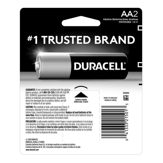 Duracell AA Battery Alkaline - 2 pieces